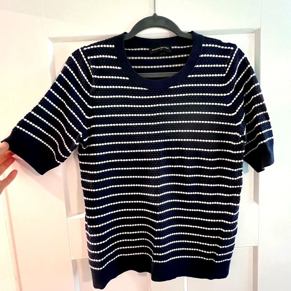 Banana Republic Navy + White Sweater